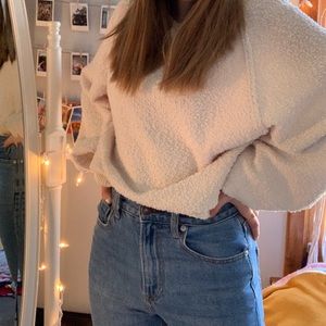 altar’d state balloon-sleeved cream sweater